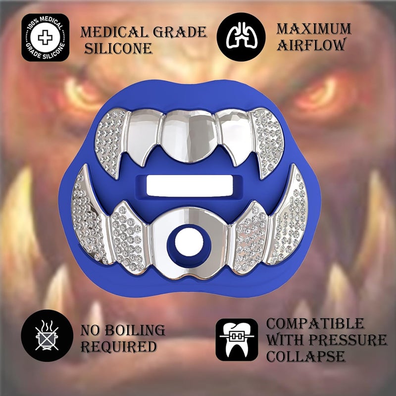 LeCool Football Mouth Guard with Connected Strap- 3D Beast Chrome Adult and Youth Mouth Guard-Mouth Piece for Sports for Maximum Air Flow and Teeth Protection - Image 3